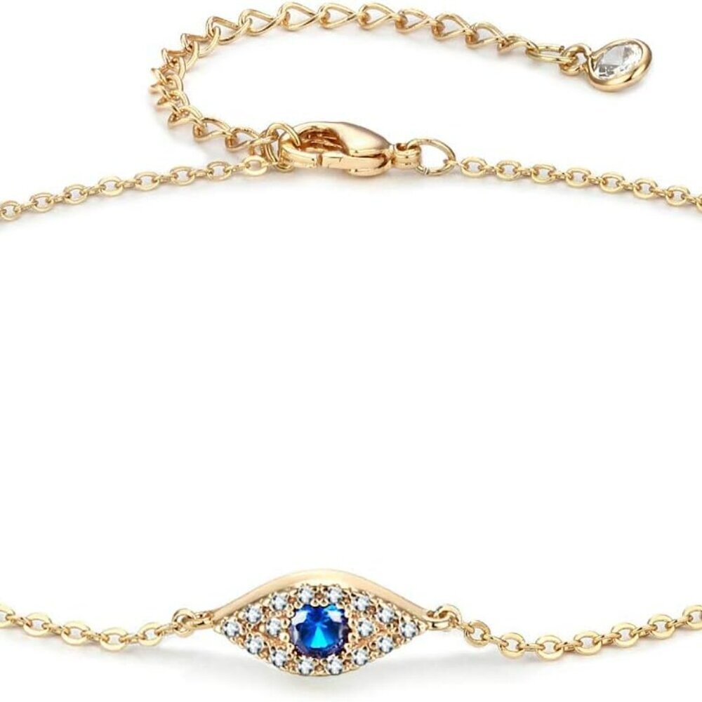 Dainty Ankle Bracelet,14K Gold Plated Tiny Bead Anklet Dainty White Cubic